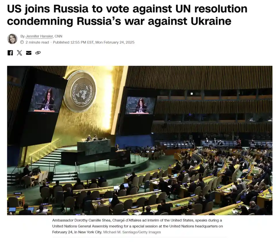 A screenshot of a CNN news article shows a photo from a United Nations General Assembly meeting, featuring Ambassador…