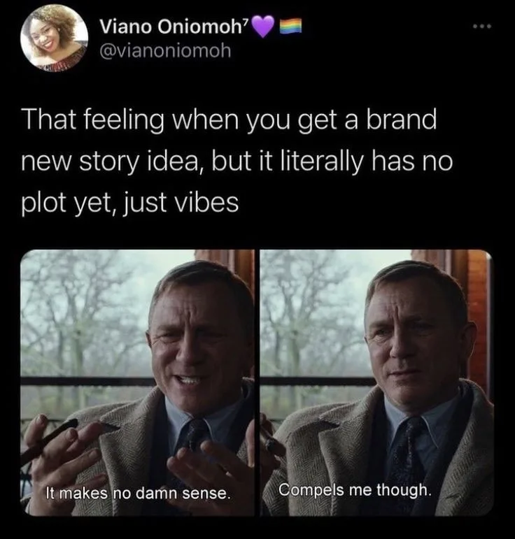 A tweet by Viano Oniomoh7 shows a split image of Daniel Craig as James Bond. On the left, Bond smiles while holding a pen…