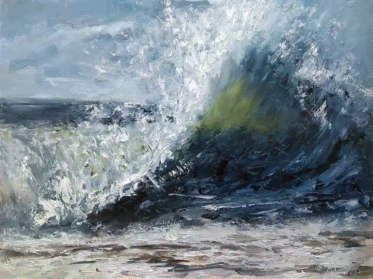 Unveiling My Latest Masterpiece: Stormy Wave, an Oil Painting