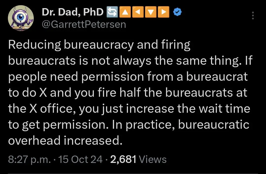 A screenshot of a tweet from 'Dr. Dad, PhD' (@GarrettPetersen) with a black background and white text. The tweet explains…