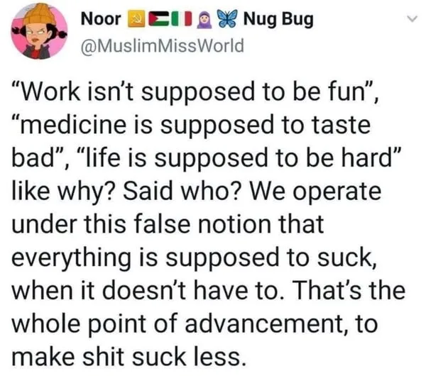 A screenshot of a tweet by user Noor @MuslimMissWorld, featuring a block of black text on a white background. The text is a…