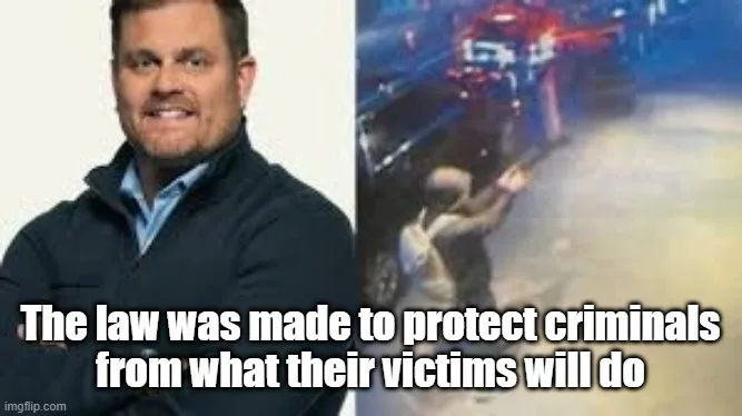 The image is a split-screen meme. On the left is a smiling man in a dark jacket over a blue shirt. On the right is blurry…