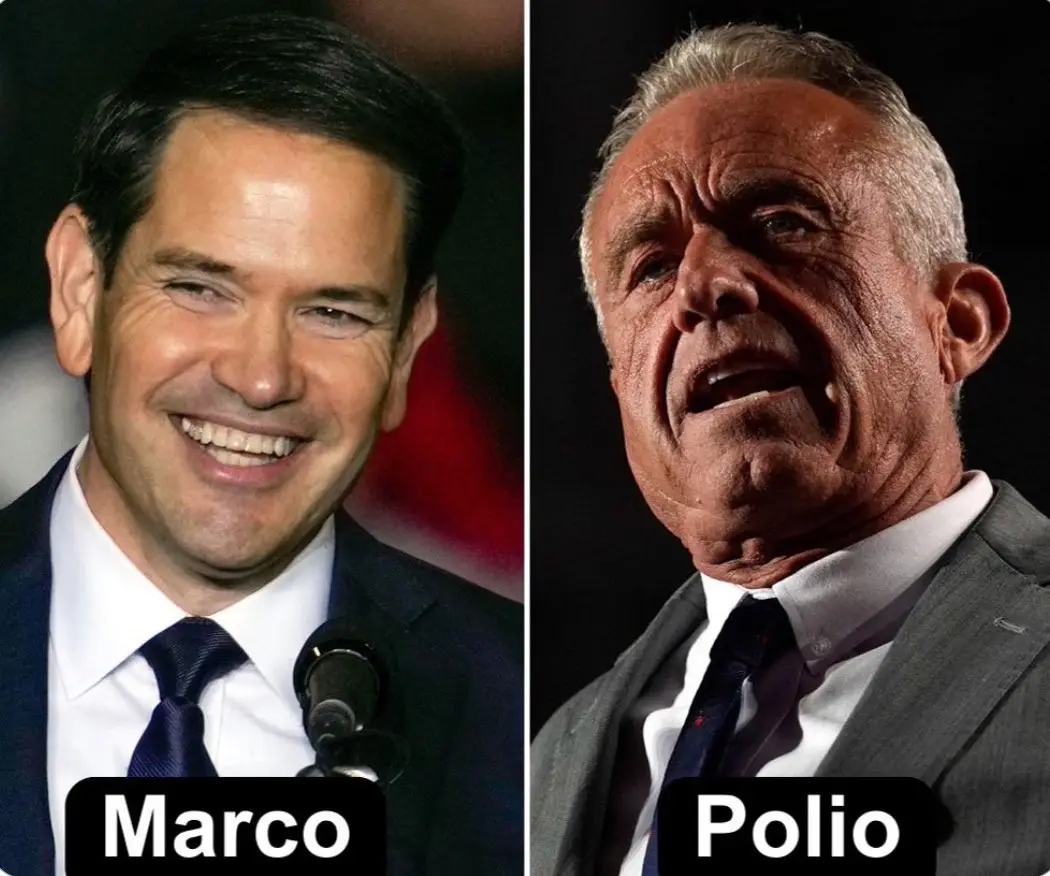 The image displays two side-by-side photos of men in suits. The man on the left, smiling broadly, has the name 'Marco'…