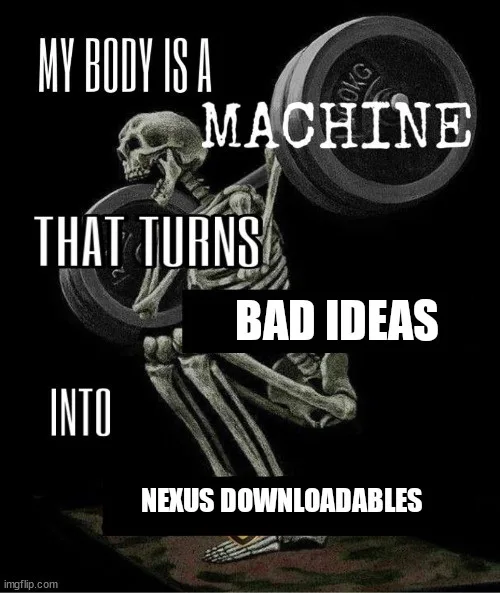 A skeletal figure is shown lifting a barbell with weight plates, set against a dark background. White text is overlaid in a…