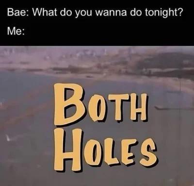 The image shows a still from the animated show 'SpongeBob SquarePants' featuring the title card 'BOTH HOLES' in large…