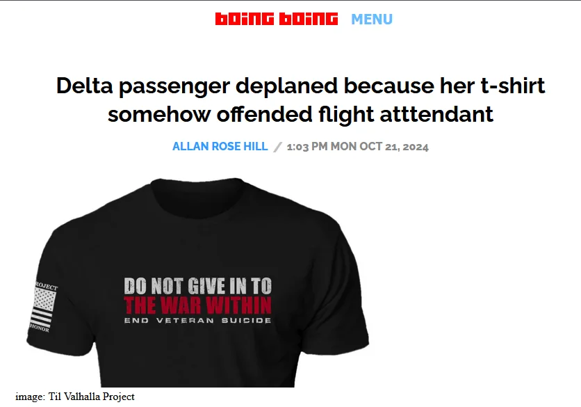 A black t-shirt with the text 'DO NOT GIVE IN TO THE WAR WITHIN' in white and red, with 'END VETERAN SUICIDE' below, and a…