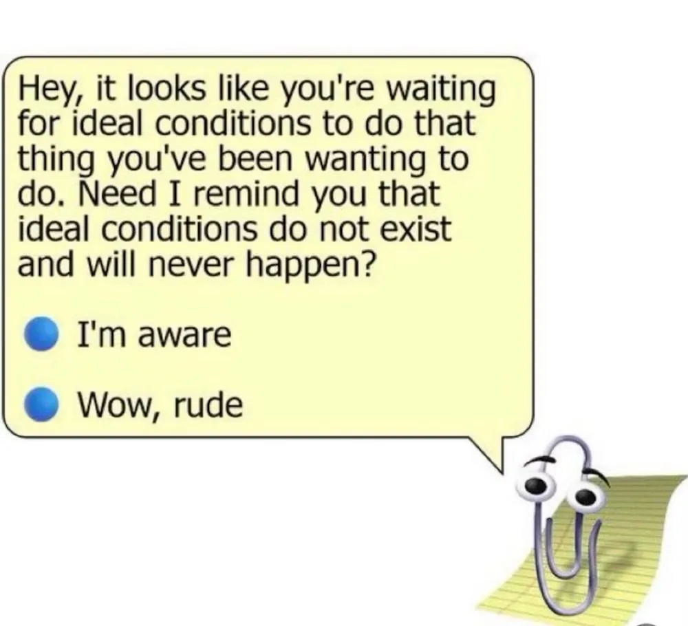 A cartoon paperclip with googly eyes and a smiling face is shown next to a yellow speech bubble. The speech bubble contains…