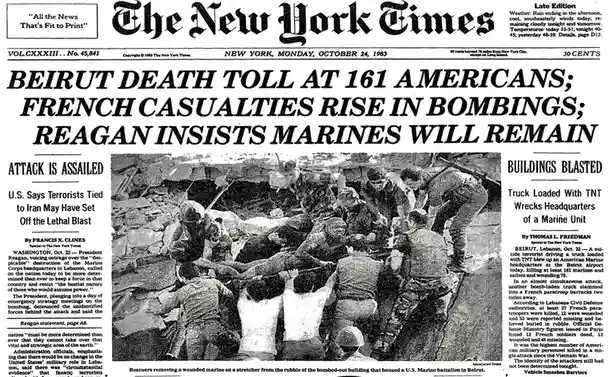 Tragic Day in History: Beirut Barracks Bombing Claims 241 U.S. Lives