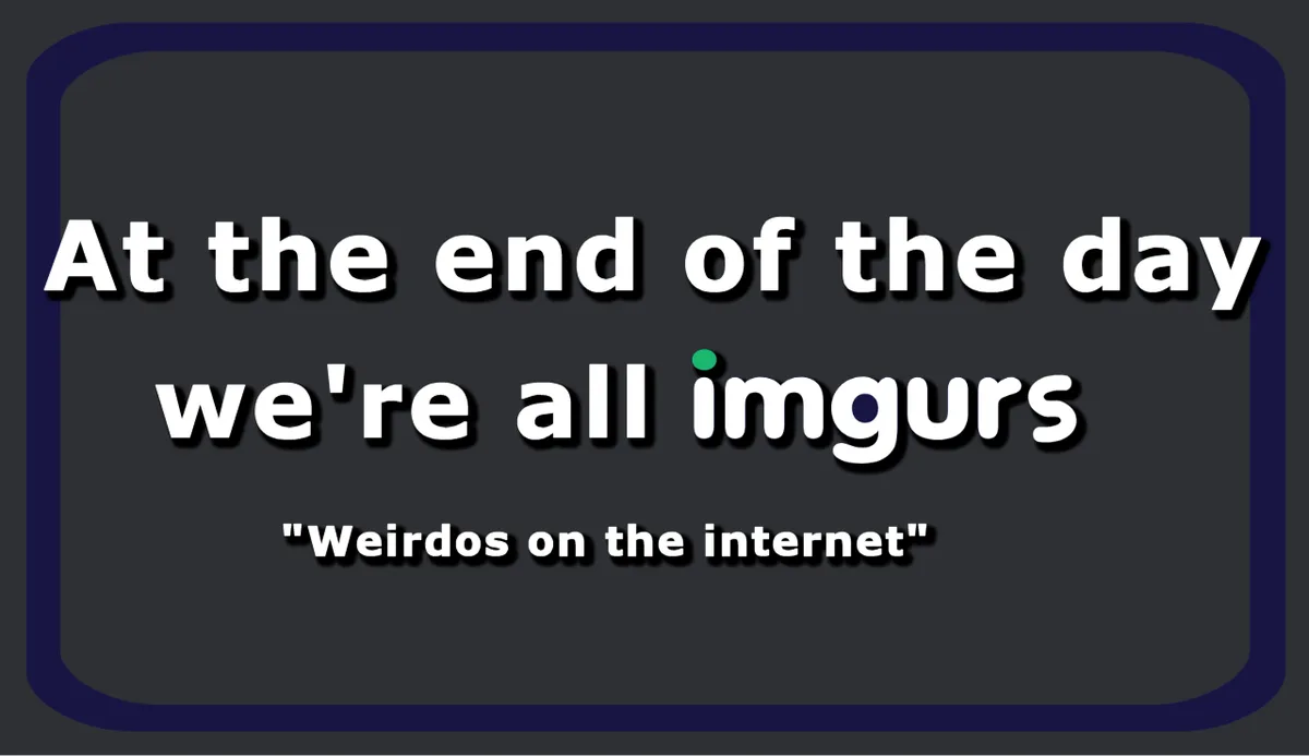 A dark gray rectangular graphic with a dark blue rounded border contains white text. The main text reads "At the end of the…