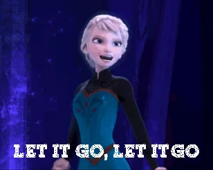 A six-panel image sequence shows Elsa from Disney's Frozen singing and dancing with increasing intensity, overlaid with the…