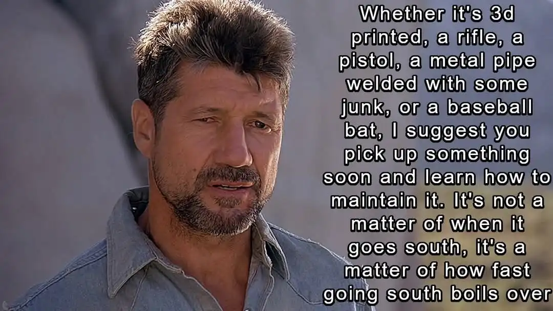 A close-up of a man with a serious, concerned expression, wearing a denim shirt. Overlaid text warns about the importance of…
