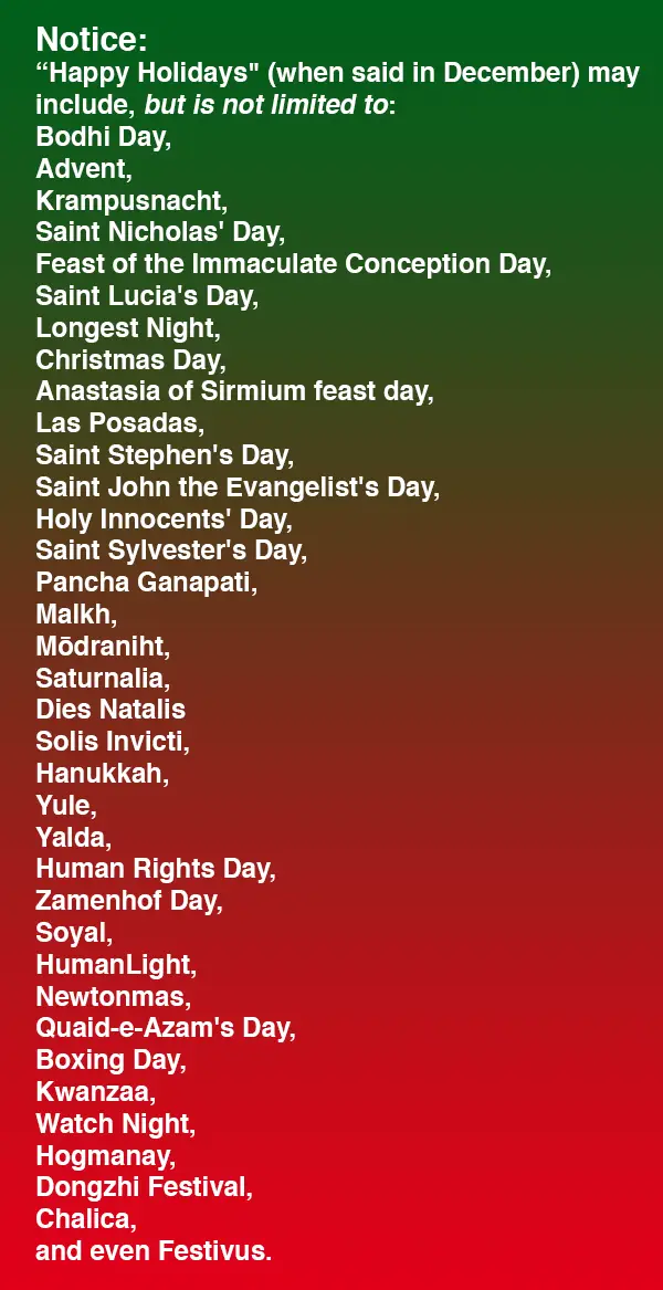 End the War on Festivus Now!