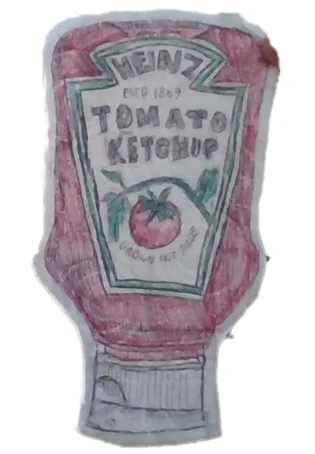 Creative Tomato Ketchup Art on a Tissue