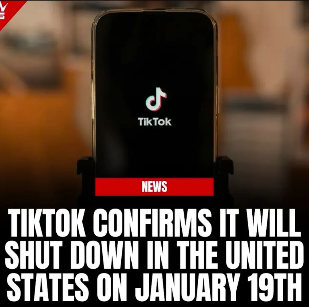 A smartphone displaying the TikTok app logo is shown with a red 'NEWS' banner below it. Large white text overlaid at the…