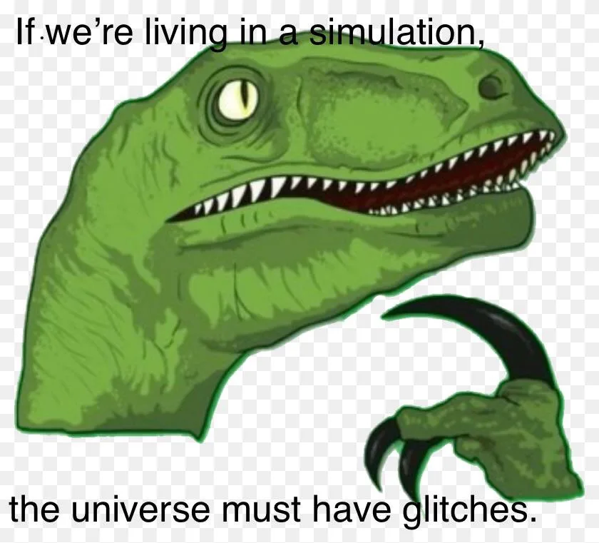 A green cartoon velociraptor with a thoughtful expression, its head tilted and one clawed hand resting under its chin. The…