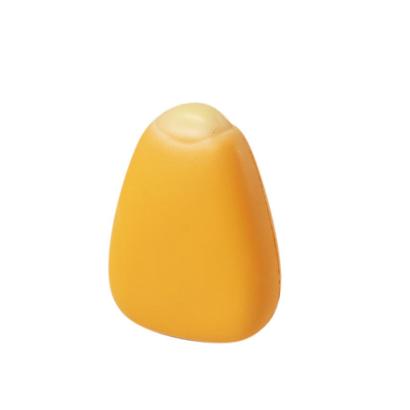 A single, smooth, yellow corn kernel is shown against a plain white background. The overlaid text reads 'i'm not a corn…