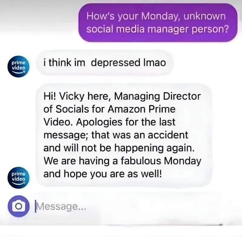 A screenshot of a text conversation shows a user replying 'i think im depressed lmao' to a message asking 'How's your…