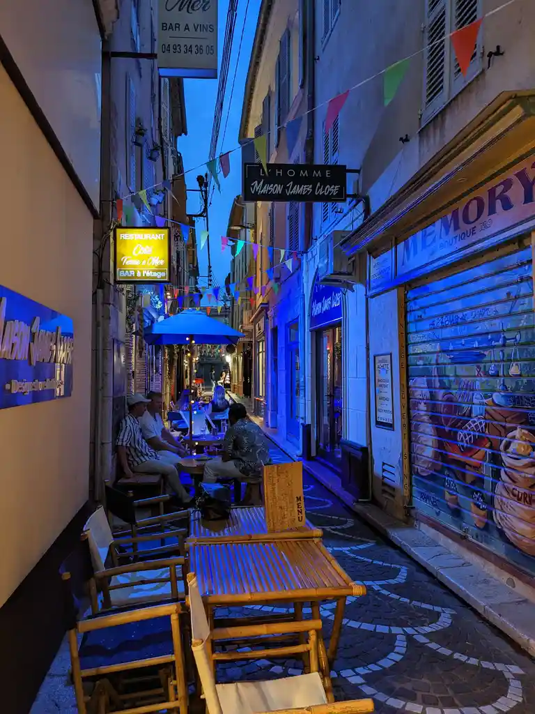 A Nighttime View of Antibes, France