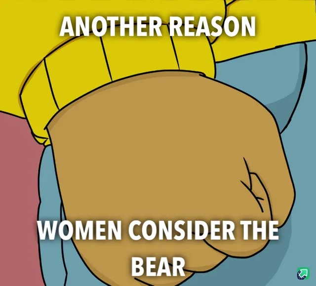 A close-up cartoon image shows a large, muscular, brown fist clenched tightly, belonging to a character wearing a yellow…