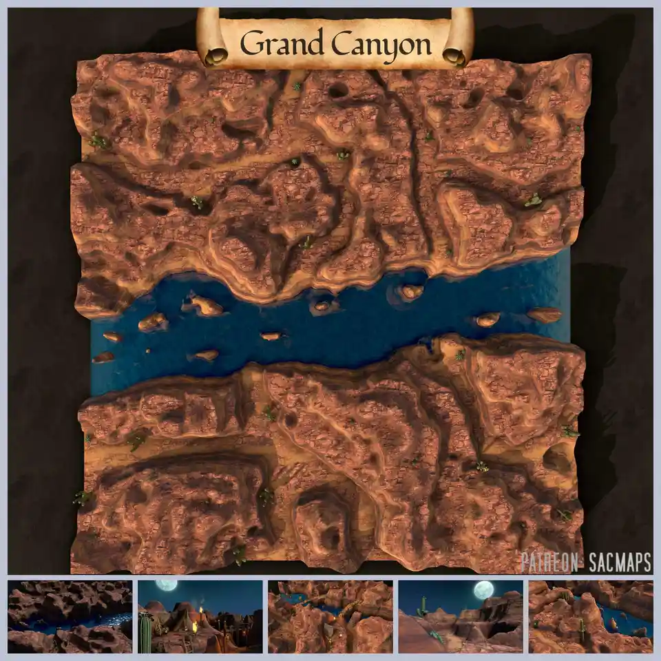 Explore the Grand Canyon with Free DnD and TTRPG Maps