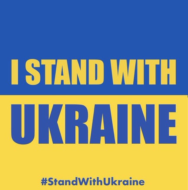 The image displays the Ukrainian flag with its blue and yellow horizontal stripes. Overlaid text in bold, capitalized…
