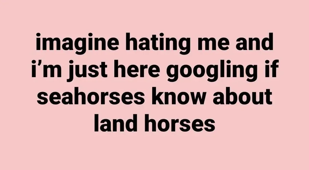 The image features a solid light pink background with bold black text centered in a simple sans-serif font. The text reads…
