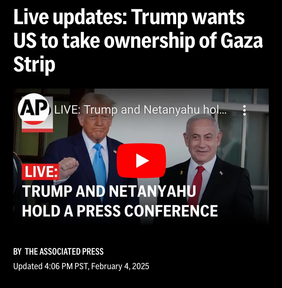 The image shows a fake news headline overlaying a screenshot of a YouTube video thumbnail featuring Donald Trump and…
