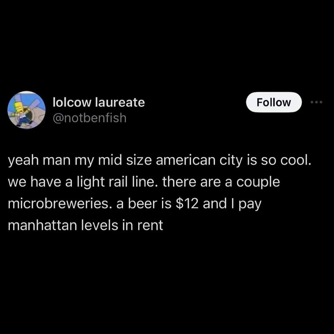 A screenshot of a tweet from a user named 'lolcow laureate' (@notbenfish) with a profile picture of Homer Simpson. The tweet…