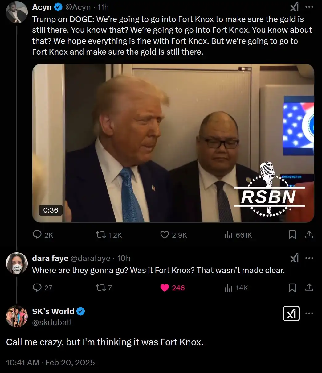 A screenshot of a tweet showing Donald Trump speaking in a video, with overlaid text quoting him saying he will go to Fort…