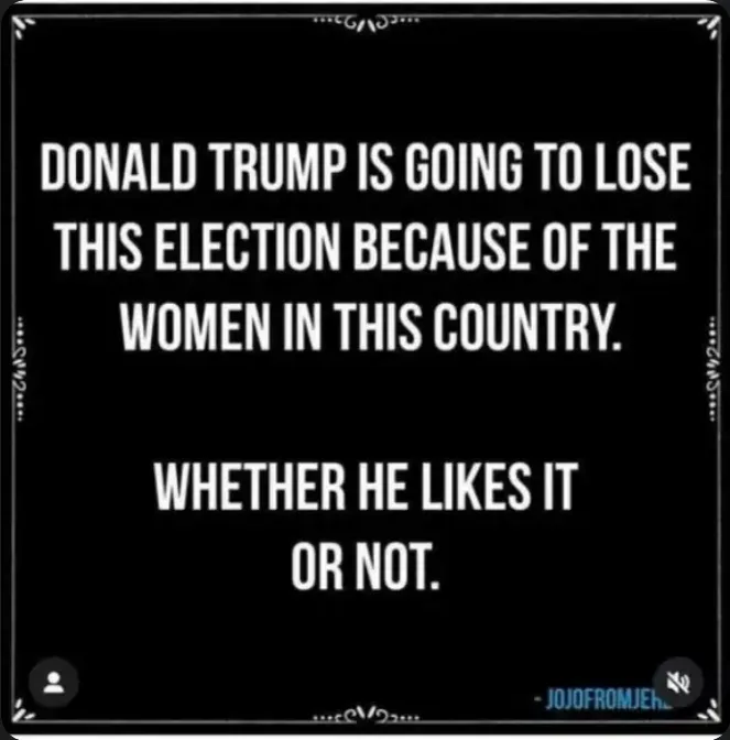 A black background with white text in a bold, capitalized font. The text reads: 'DONALD TRUMP IS GOING TO LOSE THIS ELECTION…