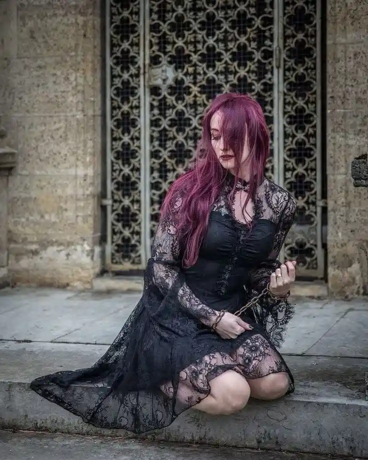 Admiring Her Stunning Dress!