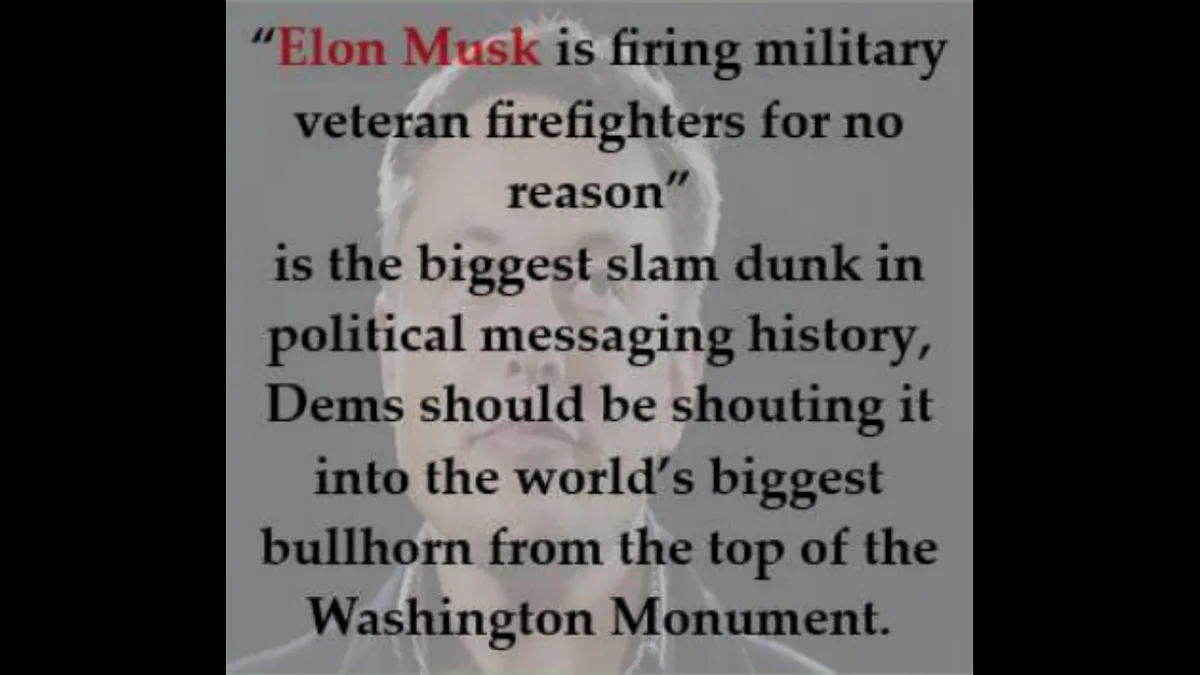 A grayscale image of a man with short hair and a serious expression, overlaid with bold text. The text claims that the…