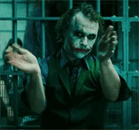 A six-frame sequence from the movie 'The Dark Knight' shows the character Joker in a jail cell, progressively moving his…