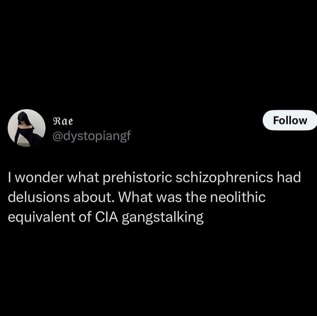 A screenshot of a tweet from user 'Rae' (@dystopiangf) with a black background, a circular profile picture of a woman in a…