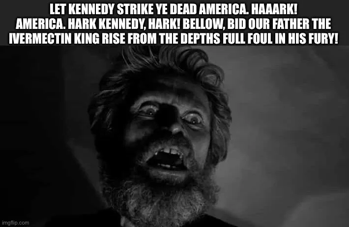A black-and-white image shows a man with wild hair and a beard, screaming with an intense, almost demonic expression. The…