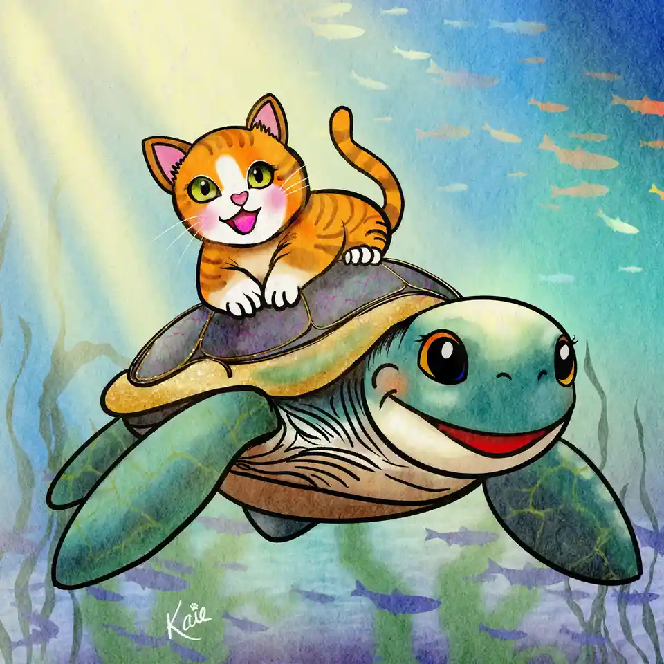 I Love Turtles... and Cats Too! (Original Content)