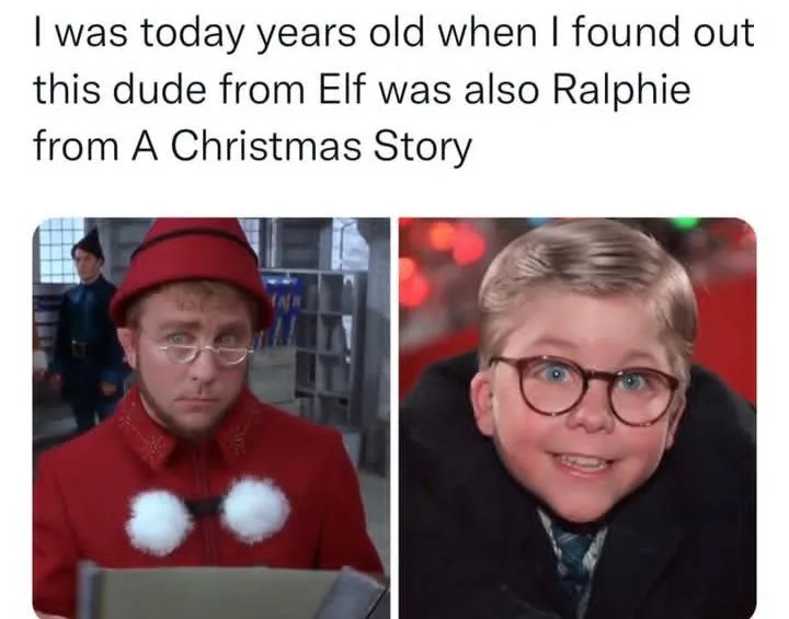 The image displays two side-by-side photos: on the left, actor Will Ferrell as the character Buddy the Elf from the movie…