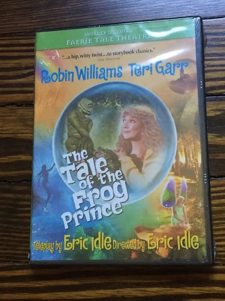 A DVD cover for 'Shelley Duvall's Faerie Tale Theatre' featuring Robin Williams and Teri Garr, with the title 'The Tale of…