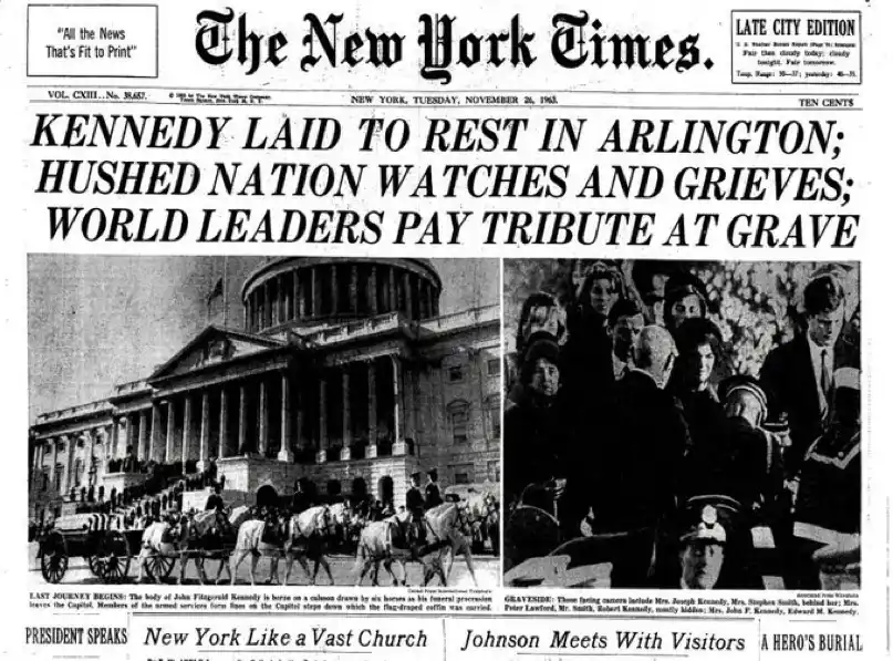 Honoring President John F. Kennedy's Resting Place with Full Military Honors on November 25, 1963