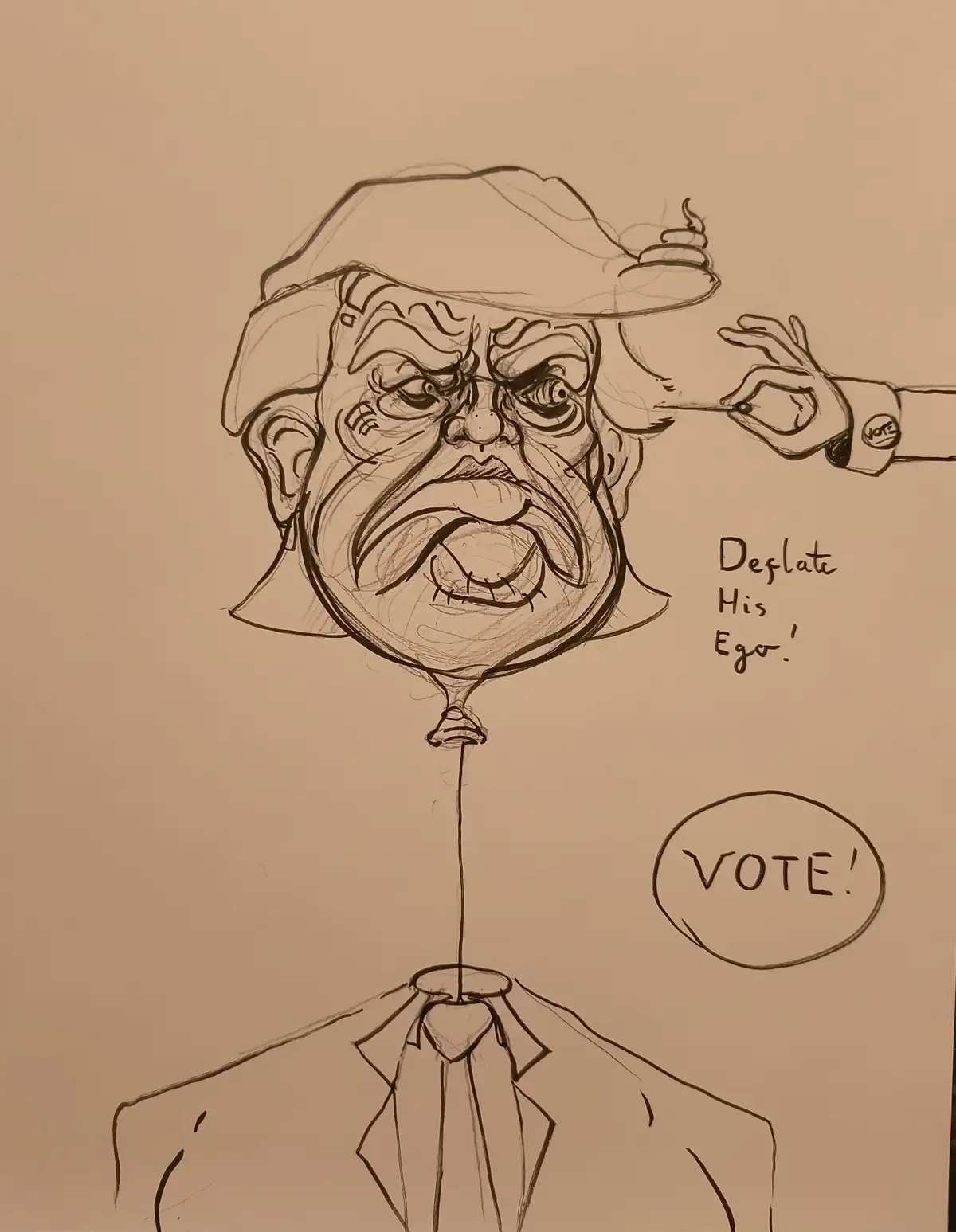 A rough sketch capturing the essence of Trump's ego