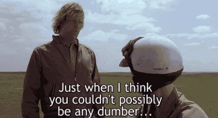 A six-panel meme from the movie 'The Terminal' showing a man in a brown jacket speaking to another man in a white helmet…