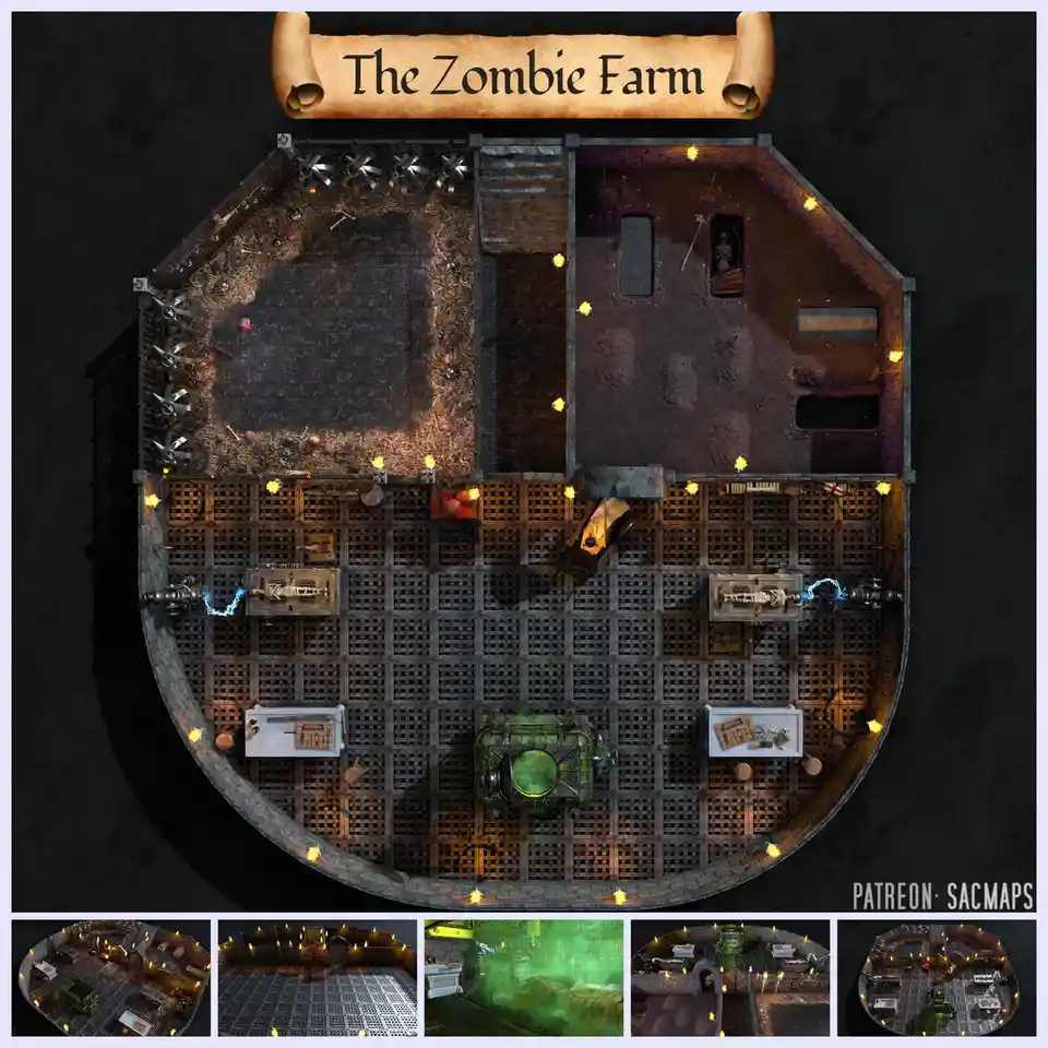 The Zombie Farm: Free DnD and TTRPG Maps
