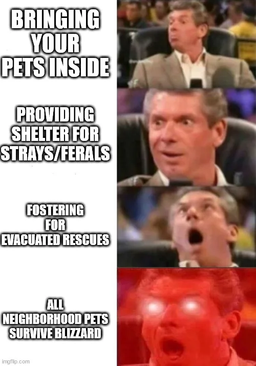 A four-panel meme featuring a man in a suit reacting with increasing shock and awe. The text lists increasingly impressive…
