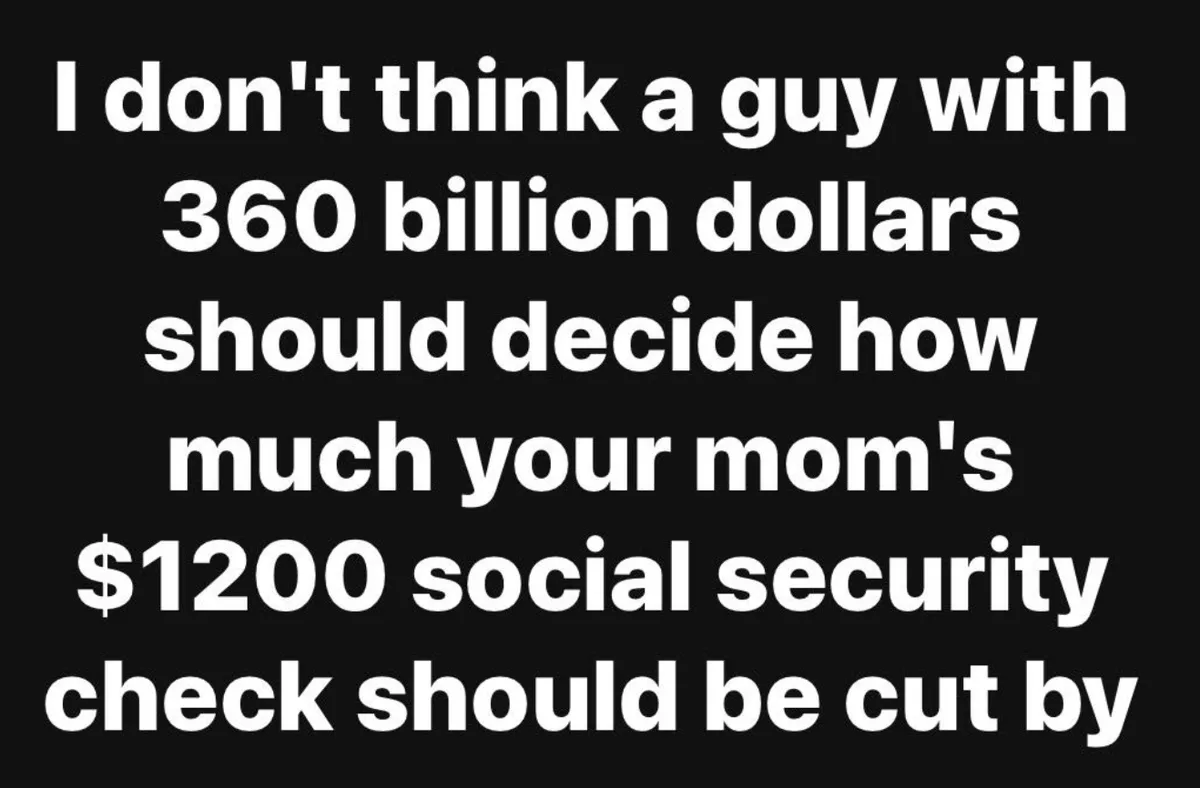 The image is a solid black background with large, white, sans-serif text centered. The text reads: 'I don't think a guy with…