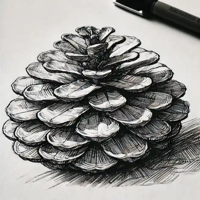 Creative Pinecone Sketch: Nature’s Art