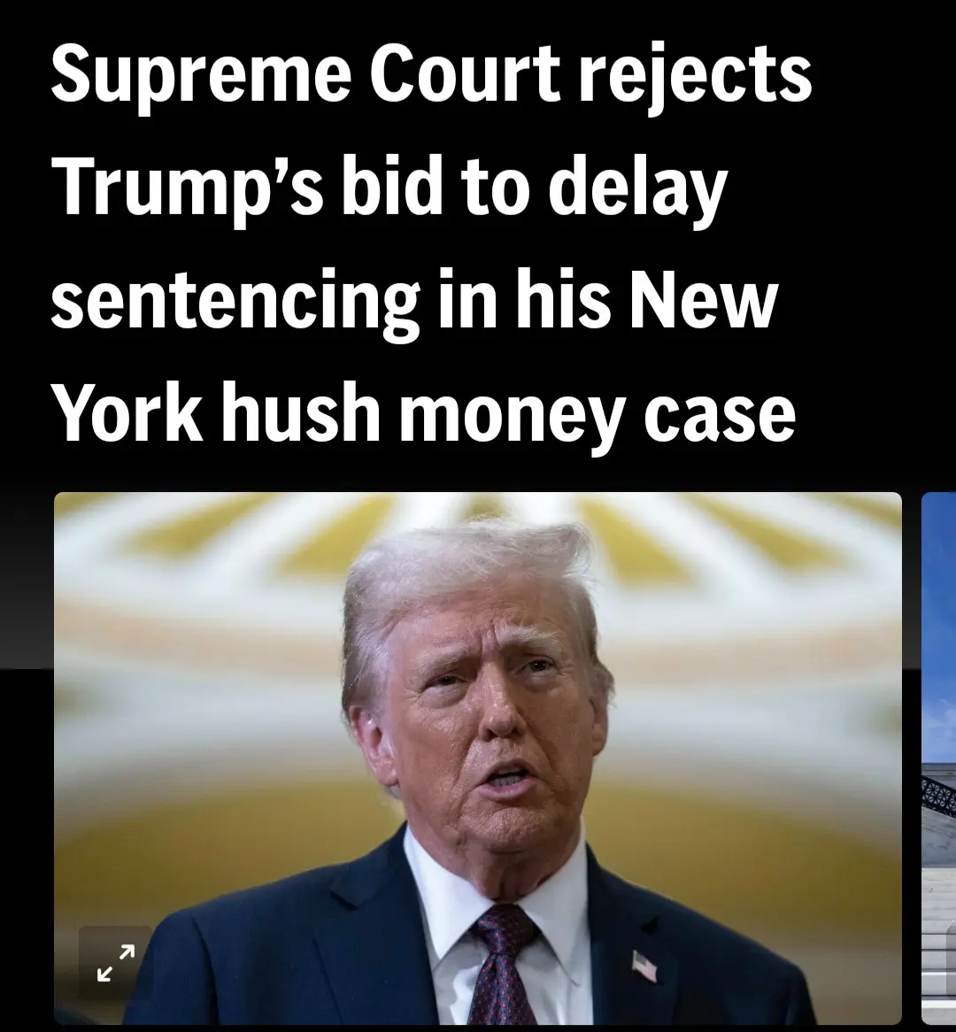 The image shows a close-up of Donald Trump looking surprised or concerned, wearing a dark suit, white shirt, and patterned…