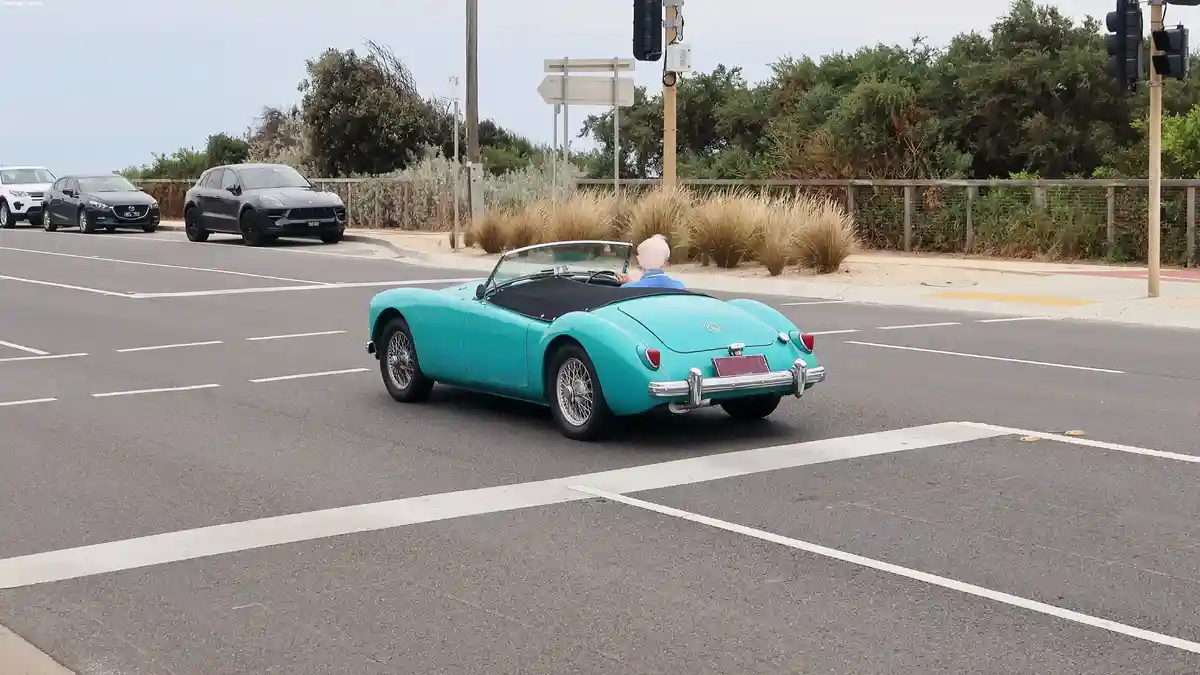 A Unique Turquoise Finish on This MG: A Visual Treat