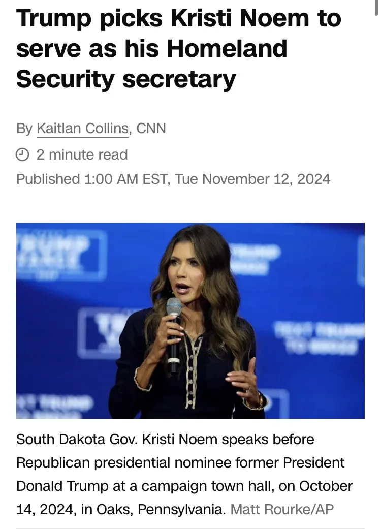 If Kristi Noem struggles with 'untrainable' puppies, how will she handle Americans with 'unruly' opinions as the head of Homeland Security? Are progressives and other dissenters in for the old yeller treatment?