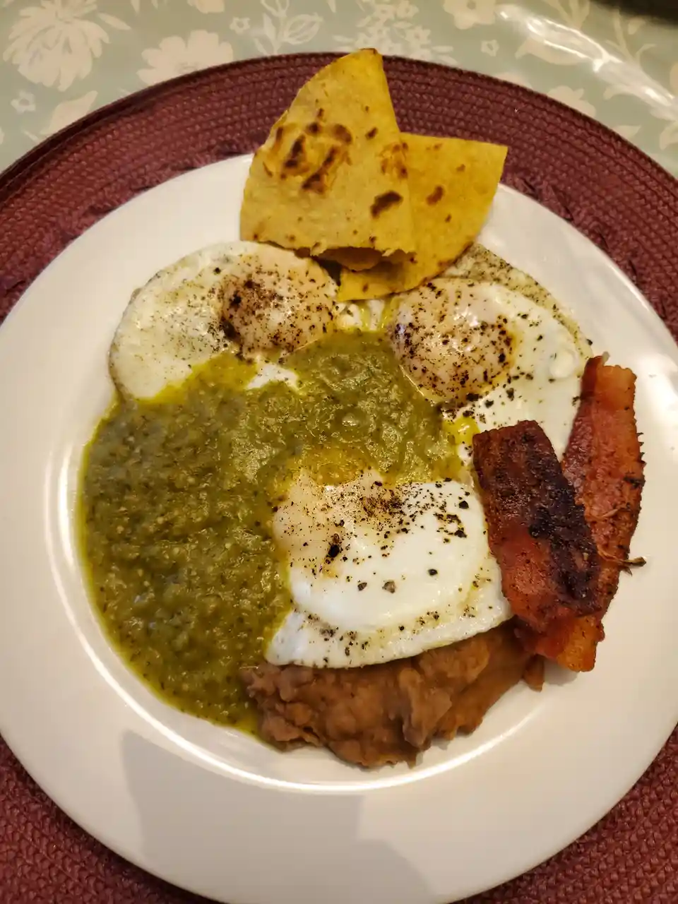 Delicious Huevos Rancheros with a Twist of Homemade Salsa Verde!
