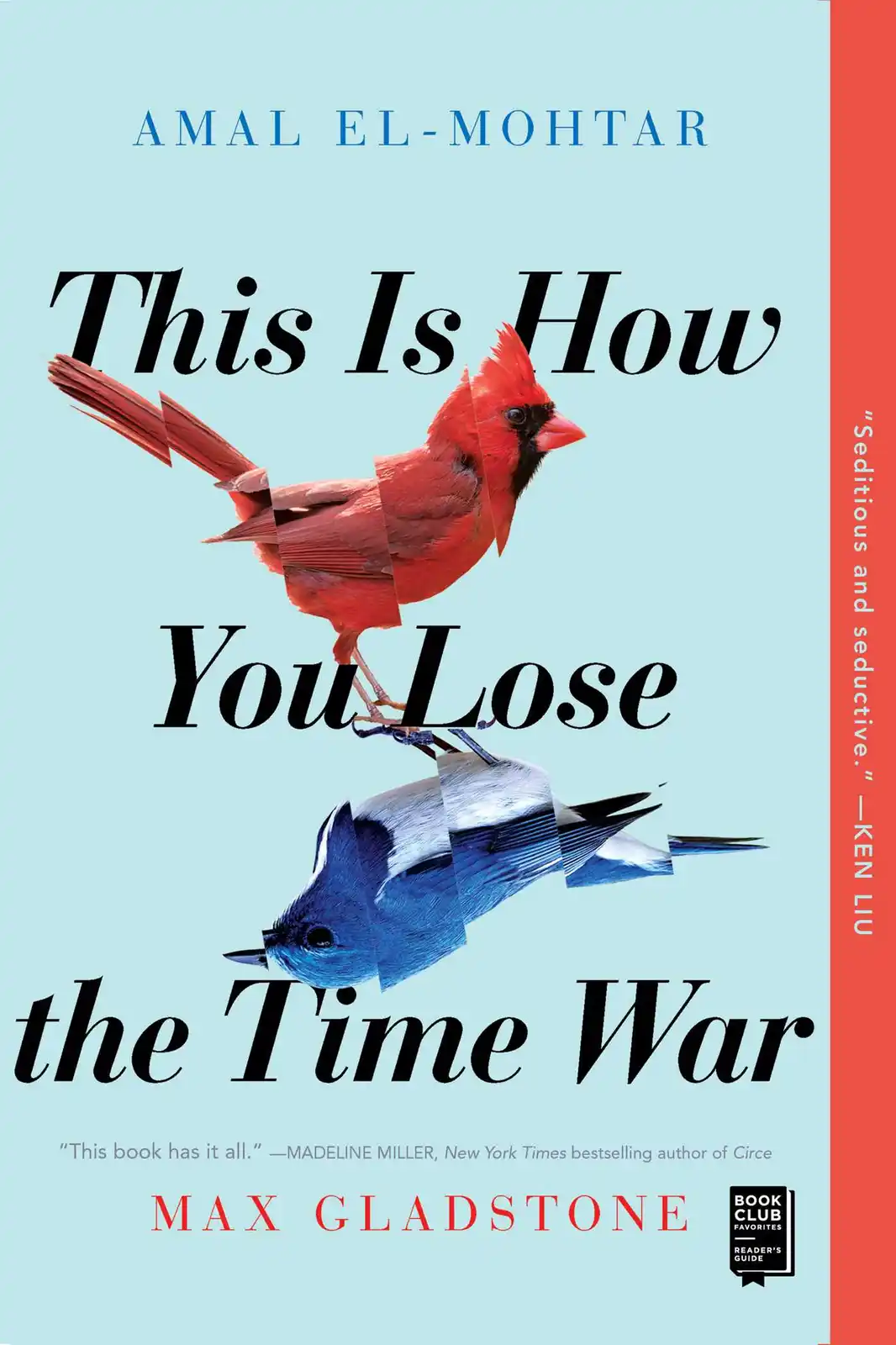 The image is a book cover featuring a red cardinal bird above a blue bird, both appearing to be cut into puzzle pieces and…